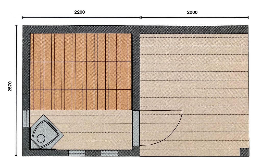 Lux Sauna M patio dimensions